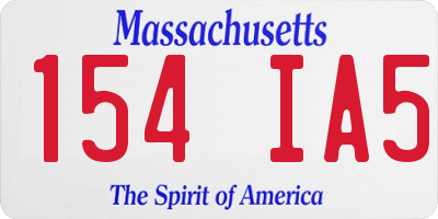 MA license plate 154IA5