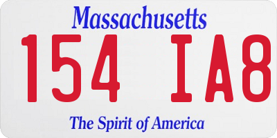 MA license plate 154IA8
