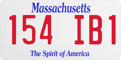 MA license plate 154IB1