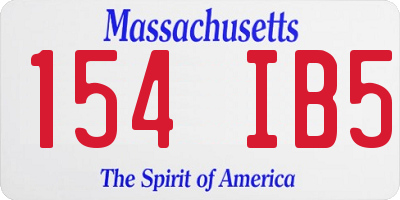 MA license plate 154IB5