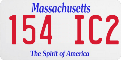 MA license plate 154IC2