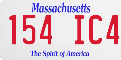MA license plate 154IC4