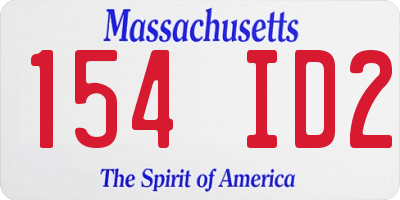 MA license plate 154ID2