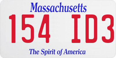 MA license plate 154ID3