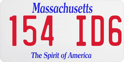 MA license plate 154ID6