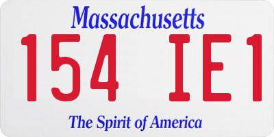 MA license plate 154IE1