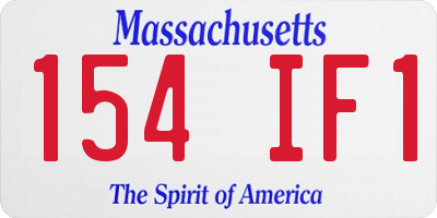 MA license plate 154IF1