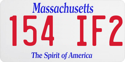 MA license plate 154IF2