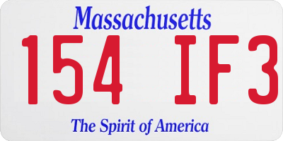 MA license plate 154IF3