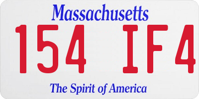 MA license plate 154IF4