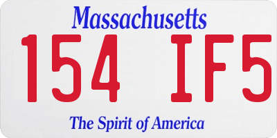 MA license plate 154IF5