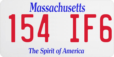 MA license plate 154IF6