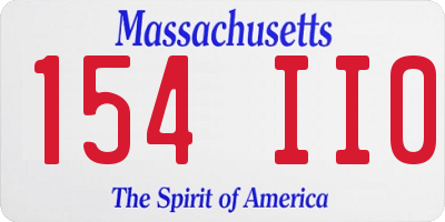 MA license plate 154II0