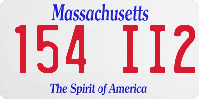 MA license plate 154II2