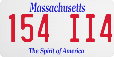 MA license plate 154II4