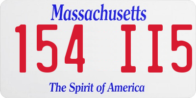 MA license plate 154II5