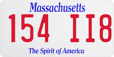 MA license plate 154II8