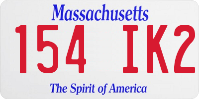 MA license plate 154IK2