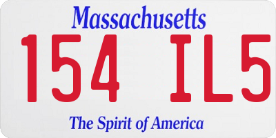 MA license plate 154IL5