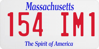 MA license plate 154IM1