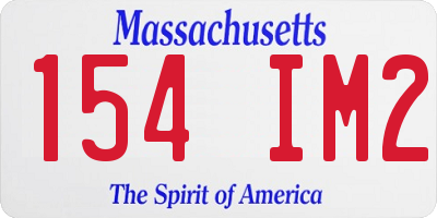 MA license plate 154IM2