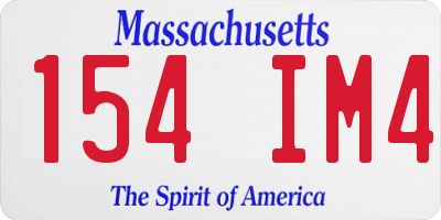 MA license plate 154IM4