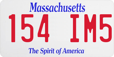 MA license plate 154IM5