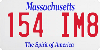 MA license plate 154IM8