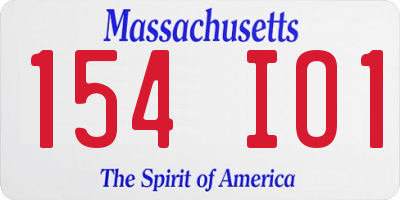 MA license plate 154IO1