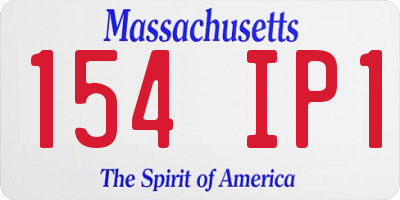MA license plate 154IP1