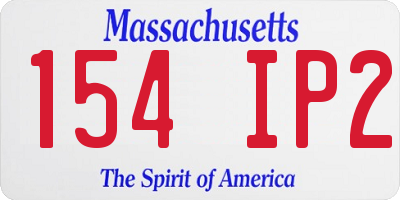 MA license plate 154IP2