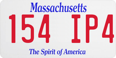 MA license plate 154IP4