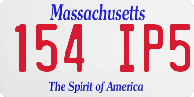 MA license plate 154IP5