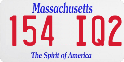 MA license plate 154IQ2