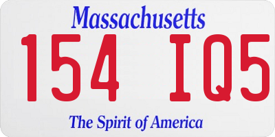 MA license plate 154IQ5