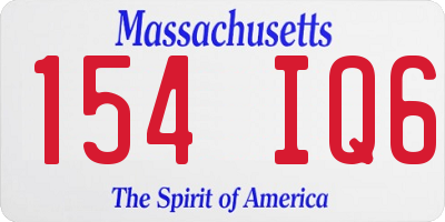 MA license plate 154IQ6