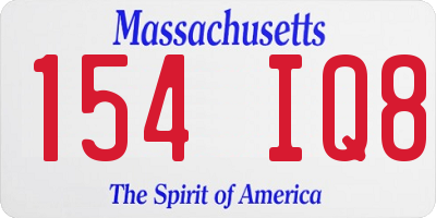 MA license plate 154IQ8