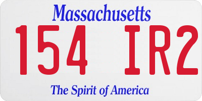 MA license plate 154IR2