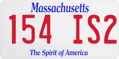 MA license plate 154IS2