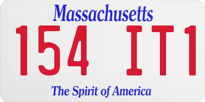 MA license plate 154IT1