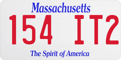 MA license plate 154IT2