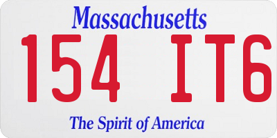 MA license plate 154IT6