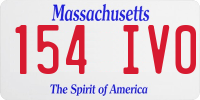 MA license plate 154IV0