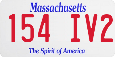 MA license plate 154IV2