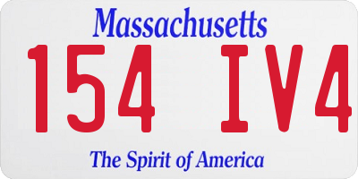 MA license plate 154IV4