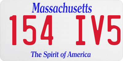 MA license plate 154IV5