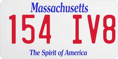 MA license plate 154IV8