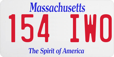 MA license plate 154IW0