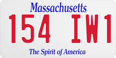 MA license plate 154IW1