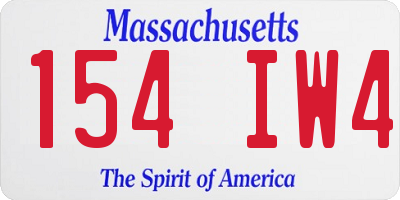 MA license plate 154IW4